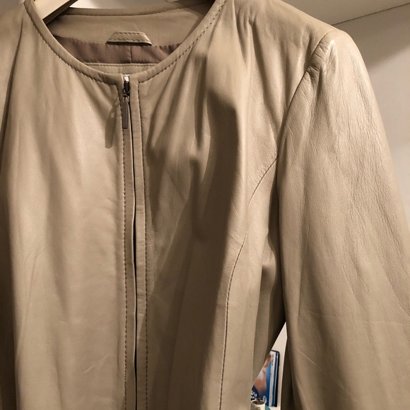 🎁 New Zara soft Napa leather scuba moto jacket S - Picture 4 of 6